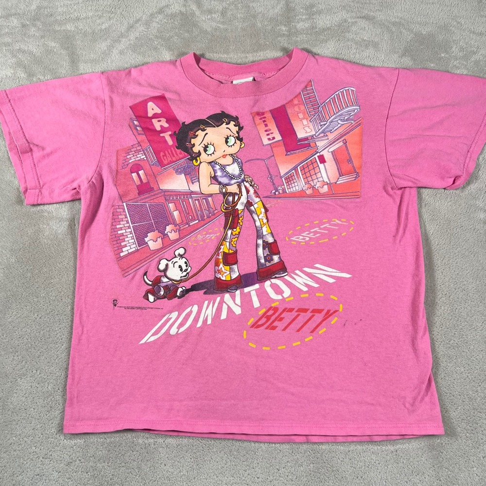 Vintage 1999 Betty Boop Downtown Betty Pink Graphic T-Shirt Women's Size Medium